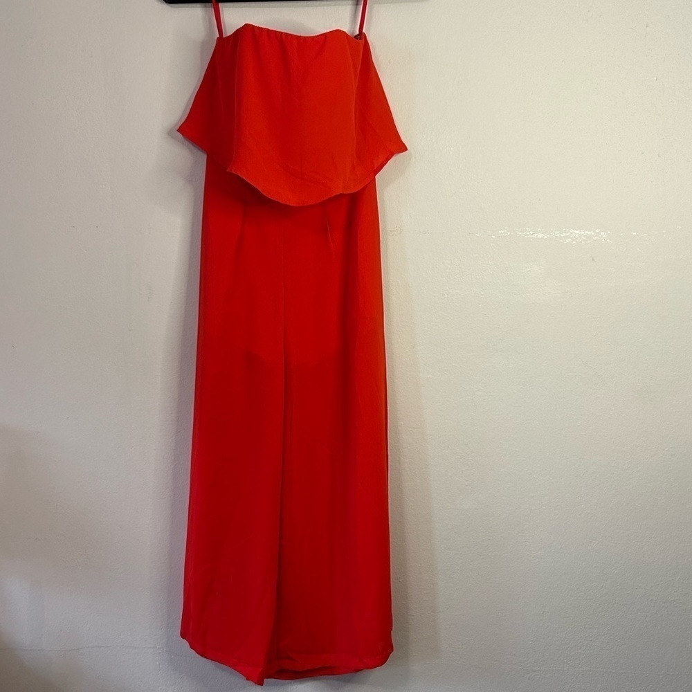 White Fox Red Strapless Jumpsuit